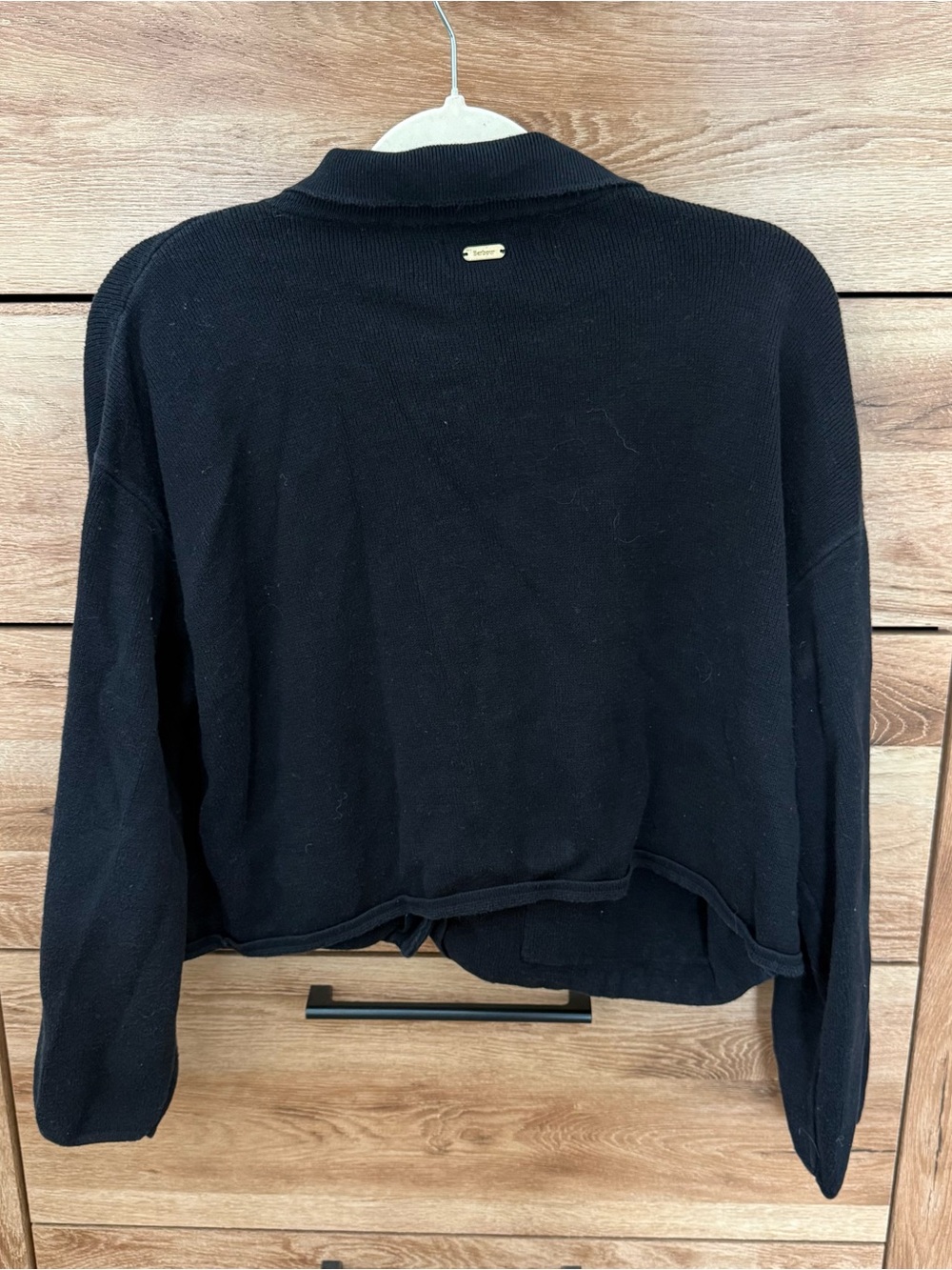 Barbour Noelle Knitted Cardigan Black Sz 8 - Picture 6 of 6